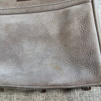 Second Half Supply Co, LLC Rebecca Minkoff Mini MAC gray leather crossbody bag showing surface wear and staining
