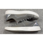 Second Half Supply Co, LLC Hey Dude Karina gray slip-on sneakers with metallic silver heels and snakeskin-print toes.