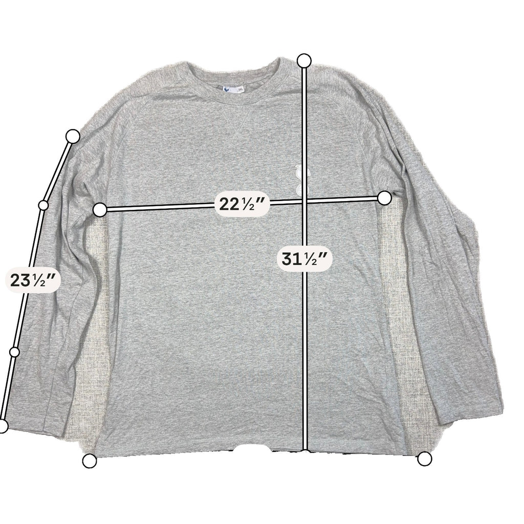 Second Half Supply Co, LLC heather gray long-sleeve Tottenham Hotspur shirt with raglan sleeves and embroidered crest.