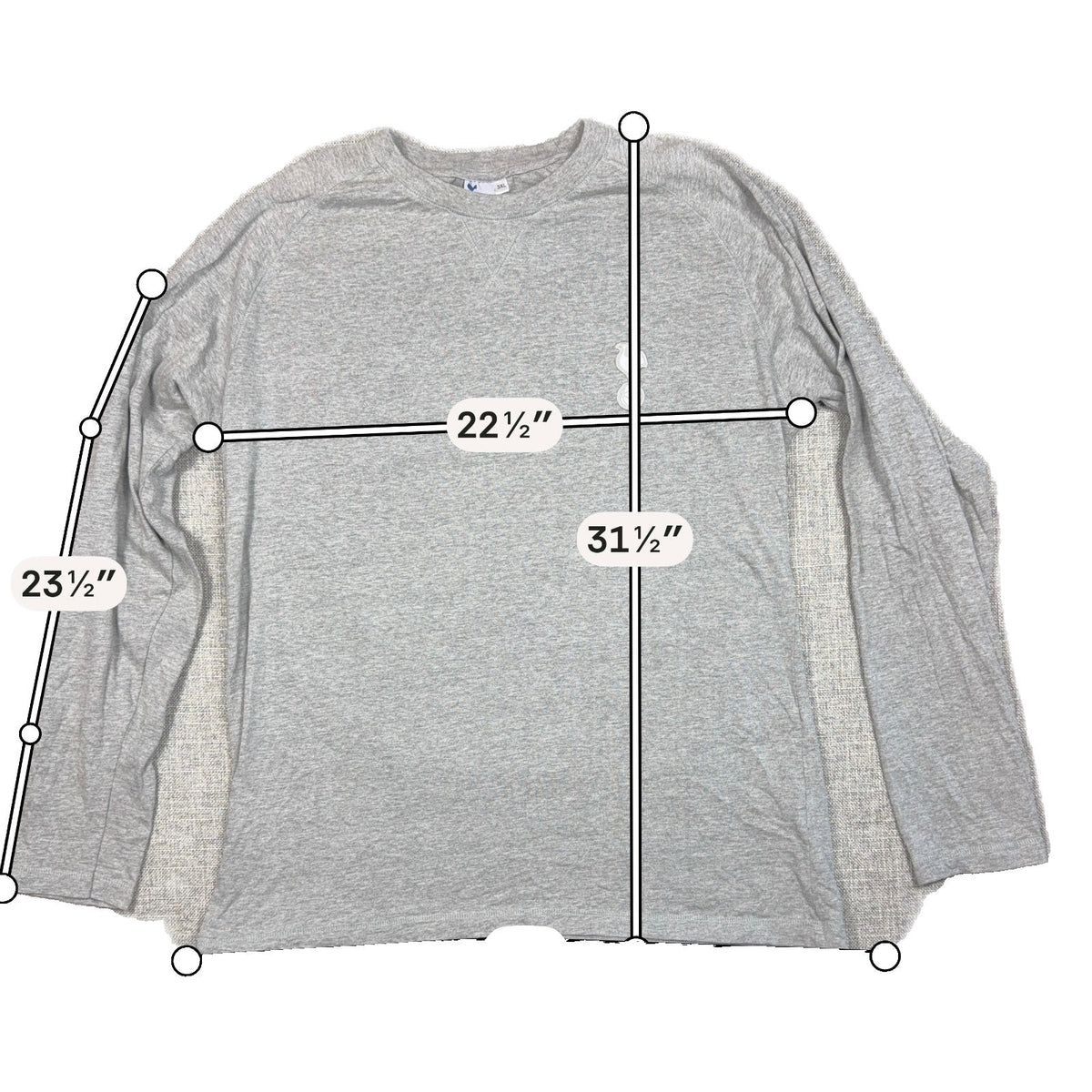 Second Half Supply Co, LLC heather gray long-sleeve Tottenham Hotspur shirt with raglan sleeves and embroidered crest.