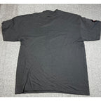 Second Half Supply Co, LLC dark grey cotton t-shirt, back view of a plain crew neck rock band concert tee.
