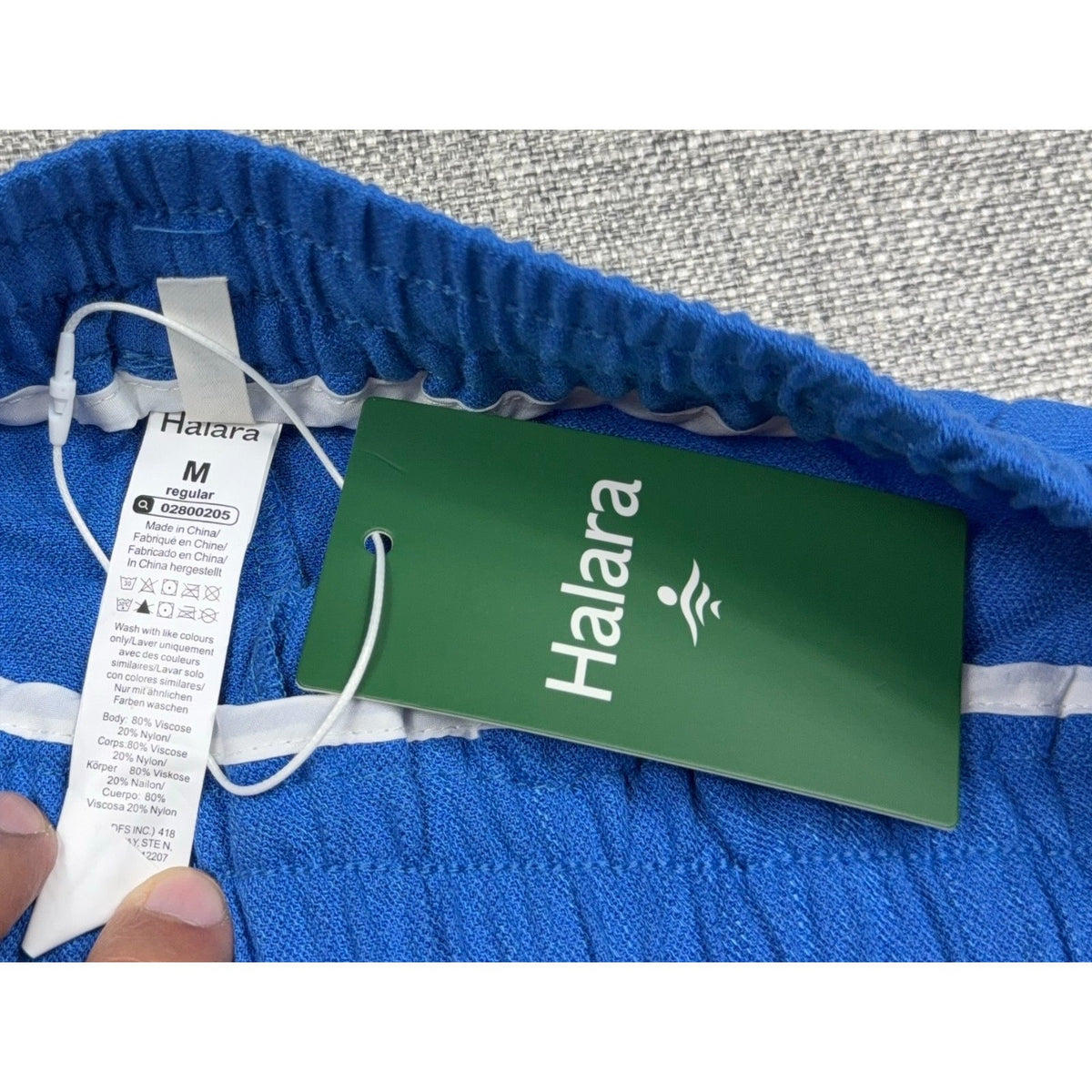 Second Half Supply Co, LLC Halara electric blue wide-leg pants with elastic drawstring waist and original brand tags
