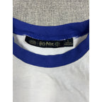 Second Half Supply Co, LLC Harry Potter Quidditch Supplies ringer t-shirt cream and blue neck label detail