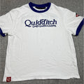 Second Half Supply Co, LLC Harry Potter Quidditch Supplies cream and royal blue cotton ringer t-shirt