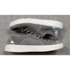 Second Half Supply Co, LLC Hey Dude Karina gray slip-on sneakers with metallic silver heels and snakeskin-print toes.