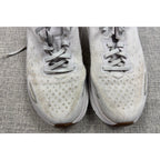 Second Half Supply Co, LLC women's white HOKA Clifton 9 running shoes with visible wear and knit upper texture