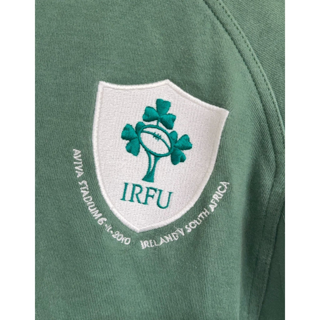 Second Half Supply Co, LLC green cotton Puma Ireland rugby shirt featuring the 2010 Aviva Stadium commemorative crest