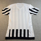 Second Half Supply Co, LLC Adidas Juventus 2015-16 home soccer jersey back view with black and white vertical stripes