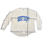Second Half Supply Co, LLC cream Kentucky University crewneck sweatshirt with blue lettering and high-low hem