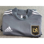 Second Half Supply Co, LLC gray Adidas LAFC long sleeve training top with embroidered crest and white sleeve stripes