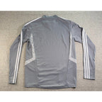 Second Half Supply Co, LLC gray Adidas LAFC long sleeve training top with white sleeve stripes and ClimaCool fabric