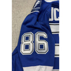 Second Half Supply Co, LLC blue Tampa Bay Lightning Kucherov #86 hockey jersey sleeve detail