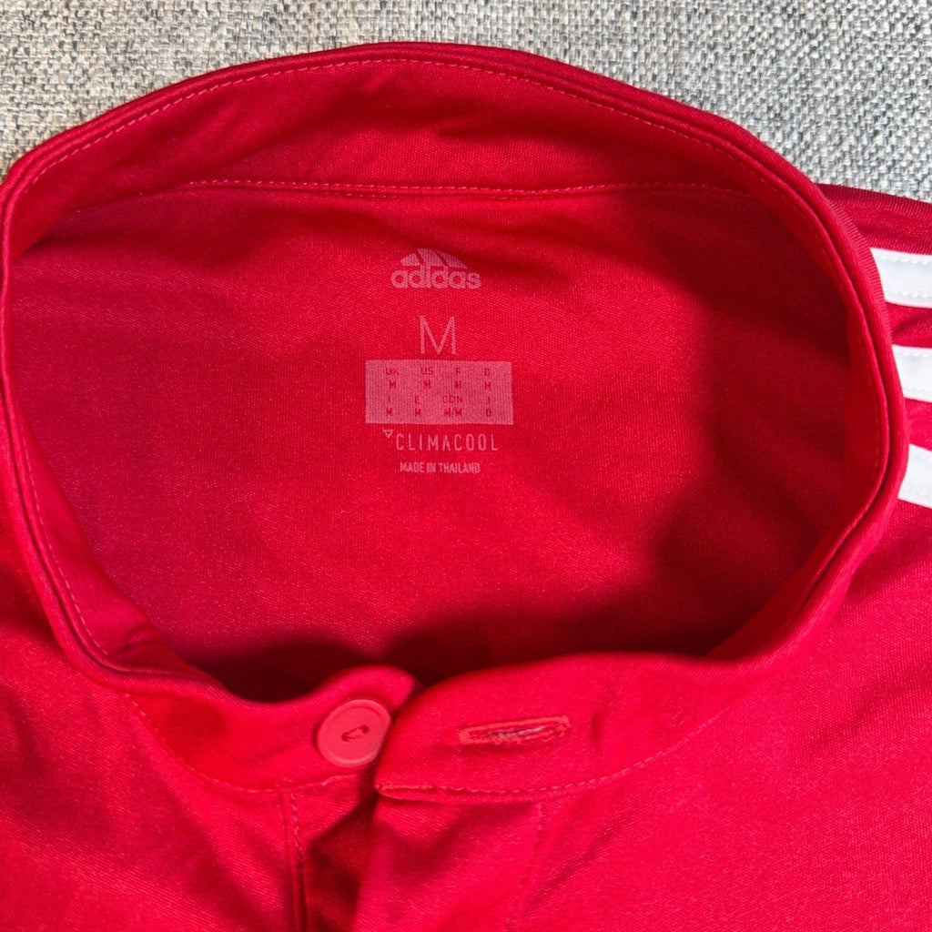 Second Half Supply Co, LLC Adidas Manchester United 2017-18 home jersey collar detail with Climacool branding