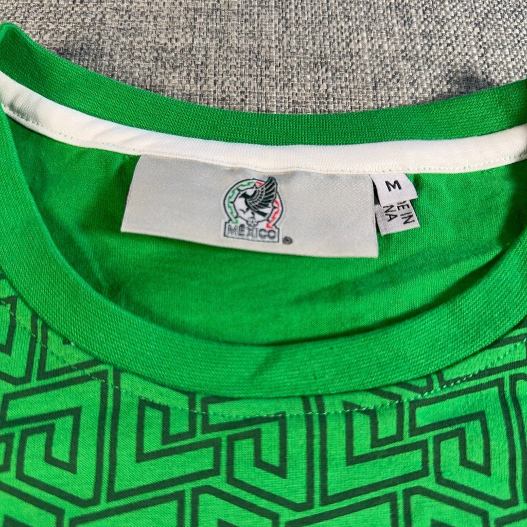 Second Half Supply Co, LLC Mexico National Team soccer shirt featuring a green geometric pattern and inner neck label