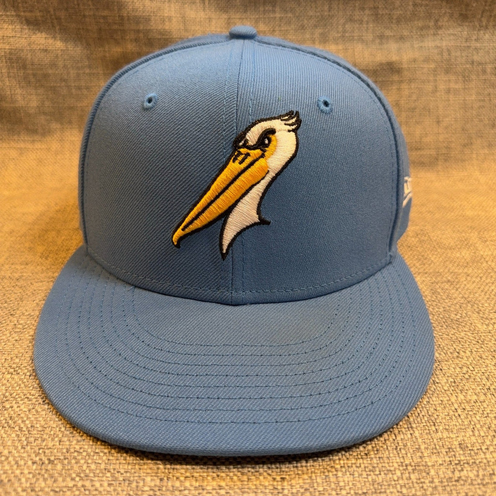 Second Half Supply Co, LLC light blue Myrtle Beach Pelicans 59FIFTY fitted baseball cap with embroidered logo