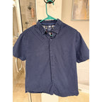 Second Half Supply Co, LLC navy blue micro-dot short sleeve button-up shirt by Denim & Flower Ricky Singh