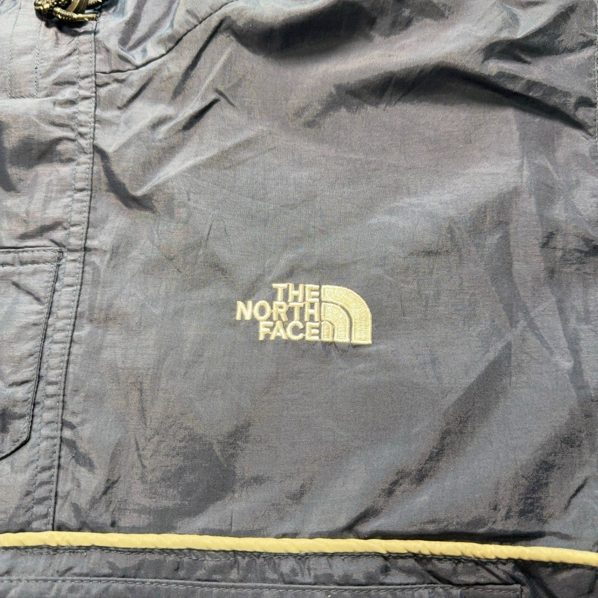 Second Half Supply Co, LLC vintage navy blue The North Face Y2K anorak jacket with embroidered logo and reflective piping
