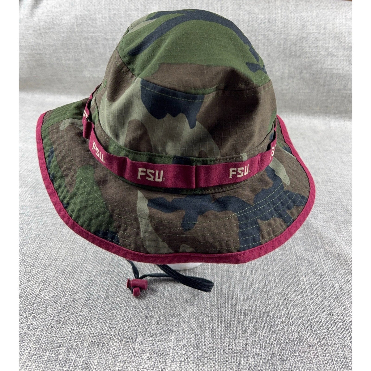 Second Half Supply Co, LLC Nike Florida State Seminoles camo boonie hat with garnet trim and adjustable chin cord