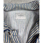 Second Half Supply Co, LLC PacSun blue and cream vertical striped short sleeve shirt with collar detail
