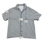 Second Half Supply Co, LLC PacSun blue and cream striped short sleeve button-up shirt with embroidered chest pocket
