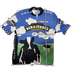 Second Half Supply Co, LLC vintage Pearl Izumi Ben & Jerry's blue cycling jersey with cow and cloud graphic print