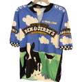 Second Half Supply Co, LLC vintage Pearl Izumi Ben & Jerry's cycling jersey with cow and cloud print in blue and green