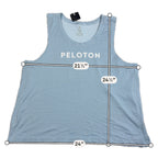 Second Half Supply Co, LLC NUX x Peloton blue and white microstripe muscle tank top with Peloton logo