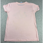 Second Half Supply Co, LLC light pink short sleeve crew neck t-shirt back view with soft cotton blend fabric