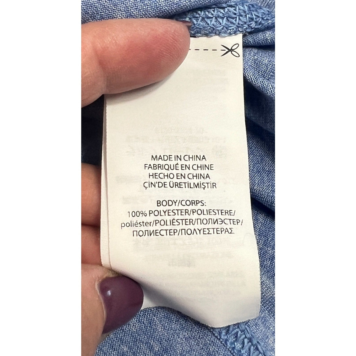 Second Half Supply Co, LLC Polo Ralph Lauren performance shirt care label showing 100% polyester material