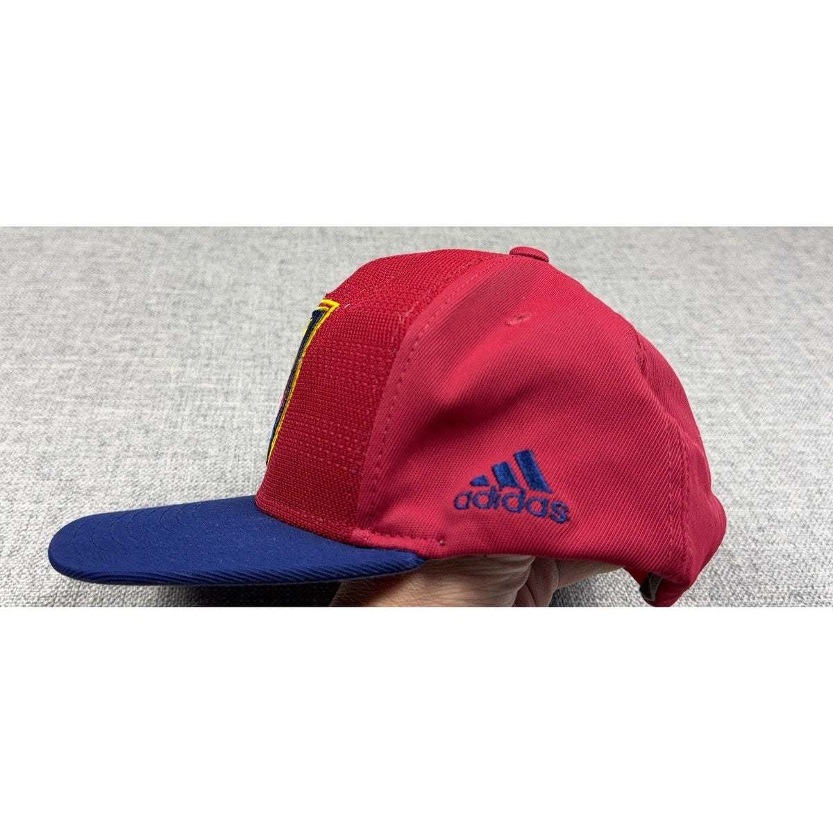 Second Half Supply Co, LLC Real Salt Lake Adidas snapback hat in red and navy with embroidered side logo and flat brim