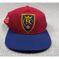 Second Half Supply Co, LLC Real Salt Lake Adidas snapback hat with red textured crown and navy blue flat brim