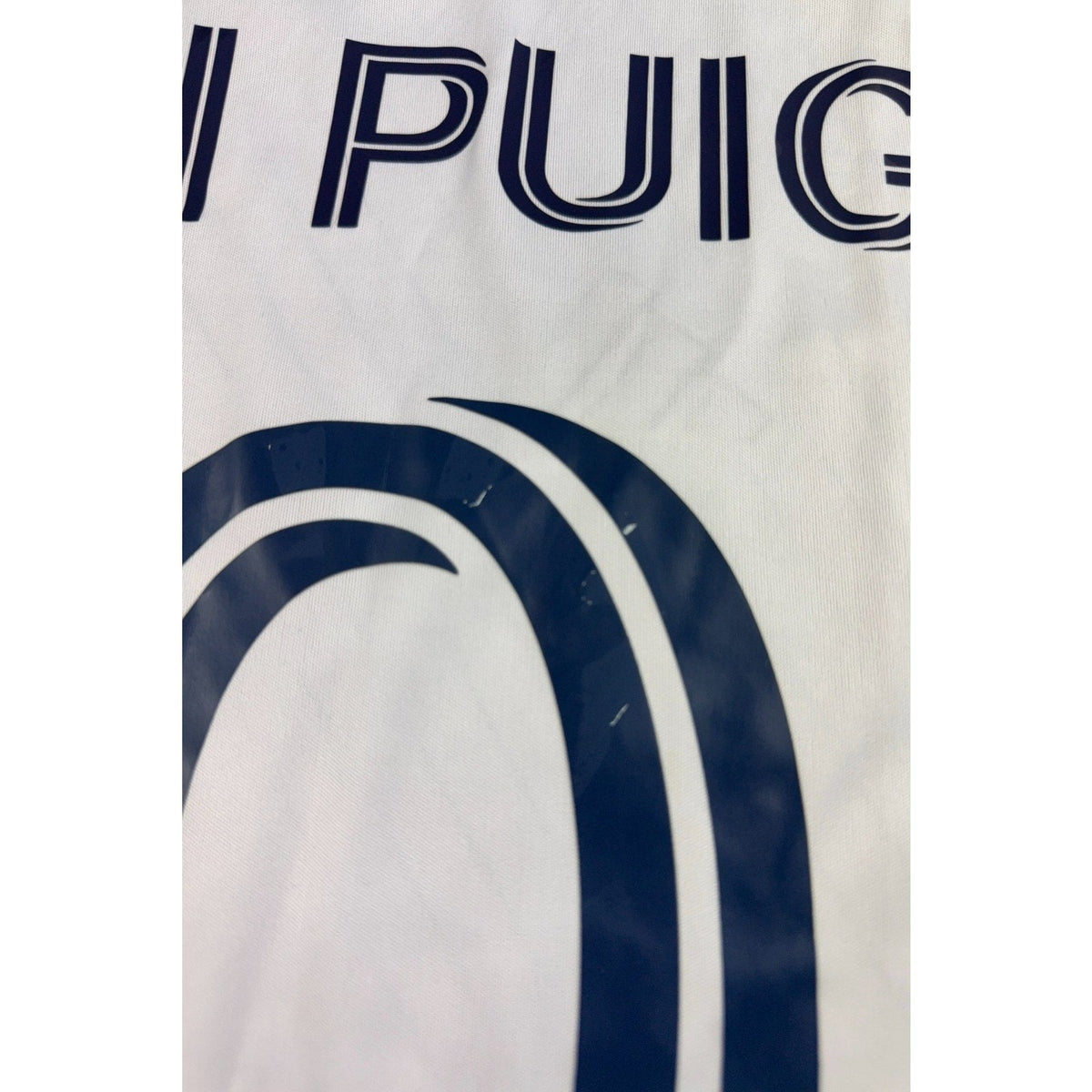 Second Half Supply Co, LLC Adidas LA Galaxy Riqui Puig jersey showing minor scuffs on the number 10 graphic