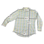 Second Half Supply Co, LLC Robert Graham men's long-sleeve button-up shirt in a green, yellow, and gray plaid pattern.