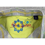 Second Half Supply Co, LLC Robert Graham men's shirt collar with lime green interior and signature floral embroidery