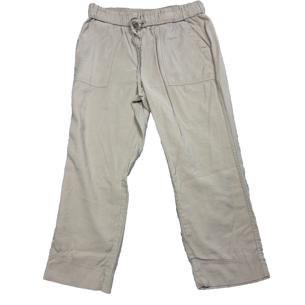 Second Half Supply Co, LLC Hope & Harlow stone utility pants with elastic drawstring waist and patch pockets.
