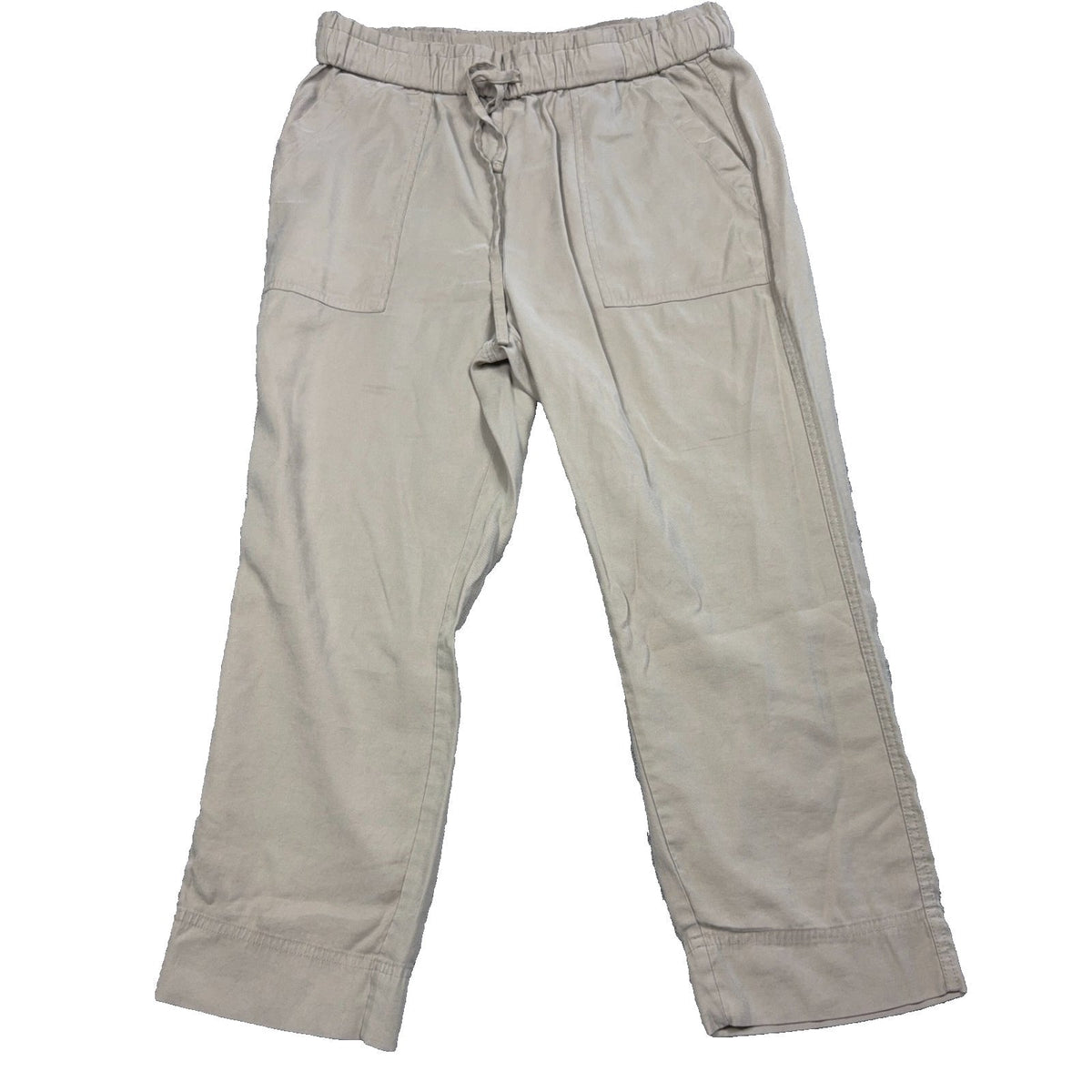 Second Half Supply Co, LLC Hope & Harlow stone utility pants with elastic drawstring waist and patch pockets.