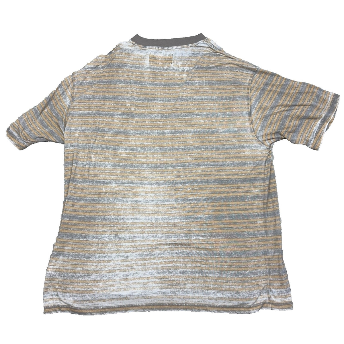 Second Half Supply Co, LLC Budweiser x PacSun striped t-shirt in charcoal and tan with a vintage washed finish