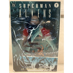 Second Half Supply Co, LLC Superman vs Aliens comic book cover featuring a dramatic battle between Superman and an Alien