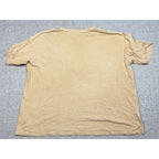 Second Half Supply Co, LLC tan Billabong boxy short sleeve t-shirt, back view showing plain sandy beige fabric.