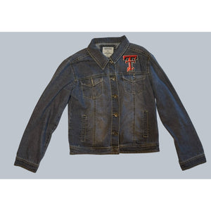 Texas Tech Red Raiders Patch Denim Jacket — Tagged XL, See Measurements