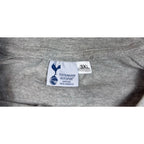 Second Half Supply Co, LLC Tottenham Hotspur official merchandise heather gray shirt neck label with 3XL size tag
