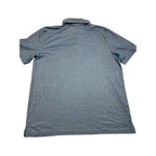 Second Half Supply Co, LLC men's heathered blue TravisMathew short-sleeve golf polo shirt, back view