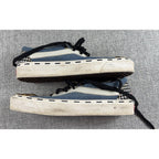 Second Half Supply Co, LLC Vans Bold Ni Bender patchwork sneakers with denim, leopard print, and houndstooth panels.