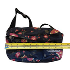 Second Half Supply Co, LLC navy floral Vans belt bag with pink flowers and adjustable black strap measuring 9 inches.