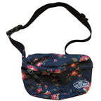 Second Half Supply Co, LLC Vans navy floral fanny pack with pink flowers and adjustable black waist strap