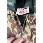 Second Half Supply Co, LLC vintage Royal Red Ball duck camo rain jacket with green rubberized interior and zipper