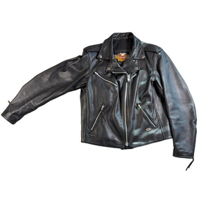 Vintage Harley-Davidson Leather Moto Jacket Women M Made USA American Legend