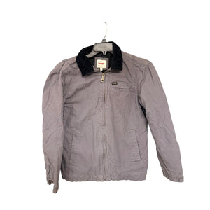 Wrangler Men's S Gray Canvas Work Jacket Corduroy Collar Quilted Lined